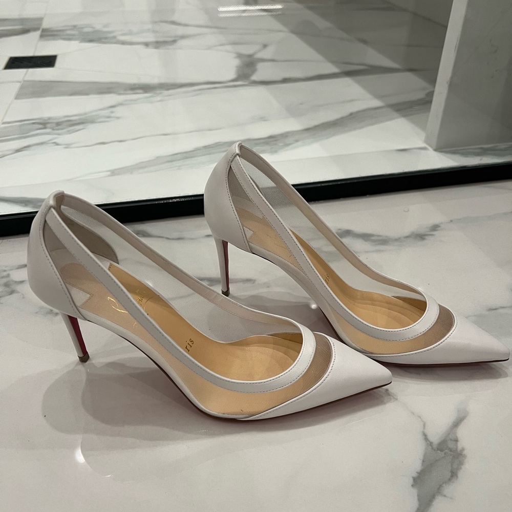 Christian Louboutin Galativi 85 Leather & mesh shoes